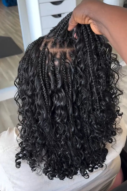 Double Drawn Twist Curly Bulk Human Hair Natural Black