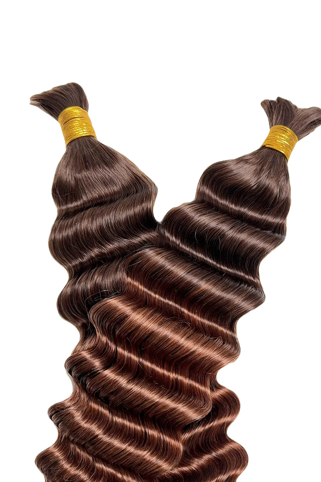 Two-tone Color #4/30 Deep Wave Bulk Hair Double Drawn BU62