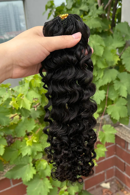Water Deep Wave Feather Crochet Hair Extension Human Hair FE32 60g
