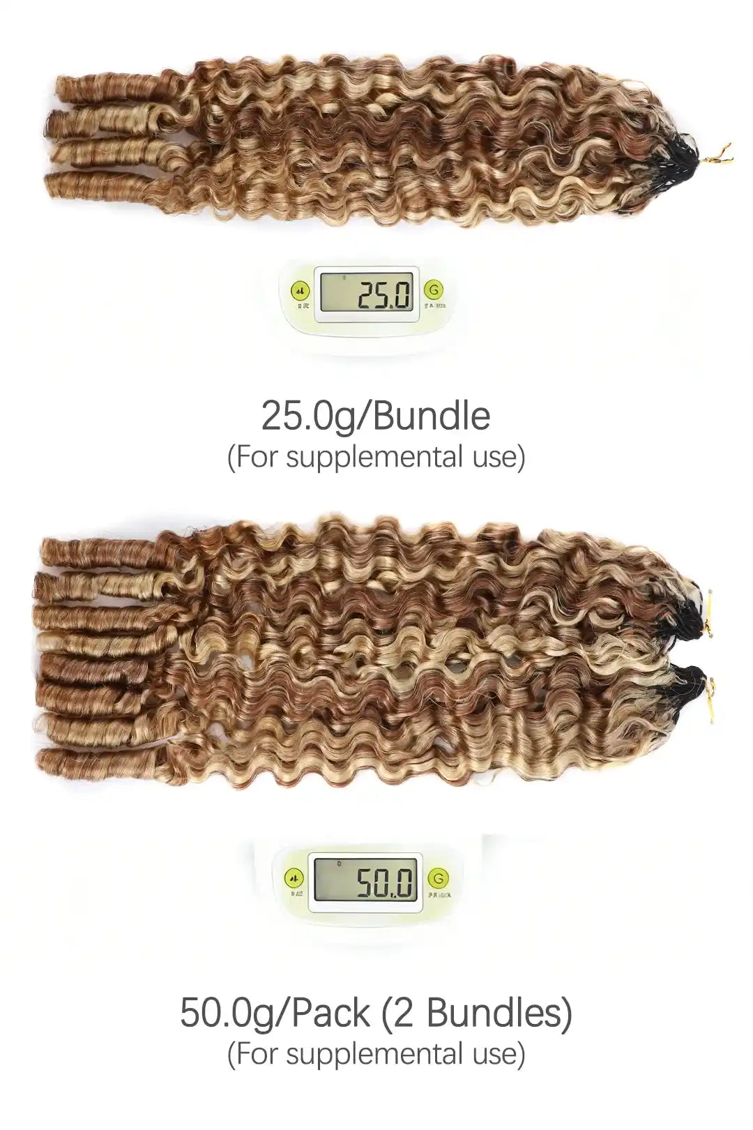 #27/30/613 Mixed Color Burmese Curly with Spiral Curls Crochet Miracle Knots Hair