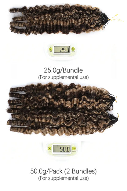 #4/27 Mixed Color Burmese Curly with Spiral Curls Crochet Miracle Knots Hair