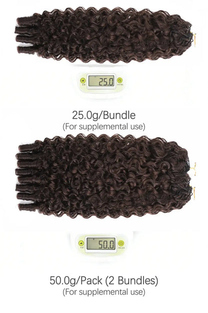 Dark Brown #4 Burmese Curly with Spiral Curls Feather Crochet Miracle Knots Hair