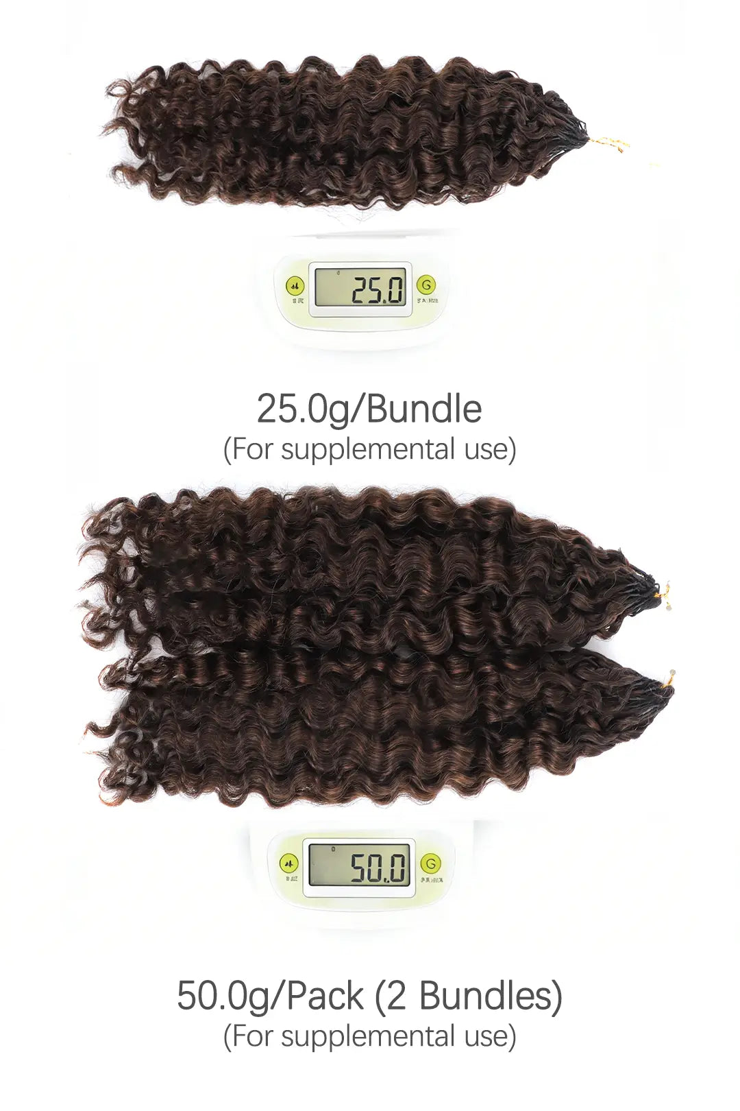 Dark Brown #4A Water Deep Wave Feather Crochet Miracle Knots Hair
