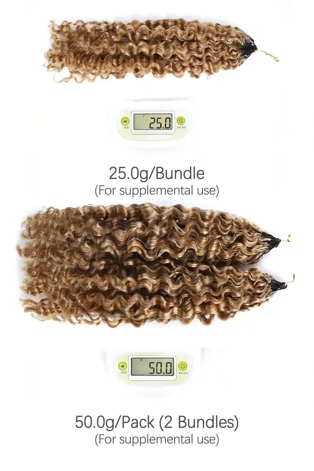 Honey Blonde #27 Water Deep Wave Feather Crochet Miracle Knots Hair