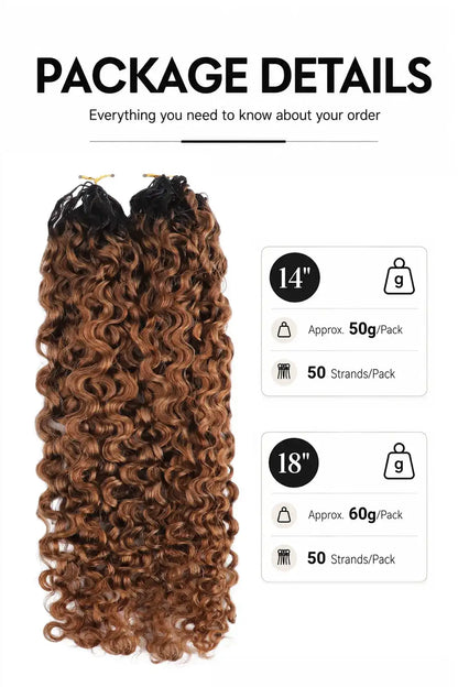 Auburn Brown Ombre Water Deep Wave Feather Crochet Hair - T1B/30 Human Hair