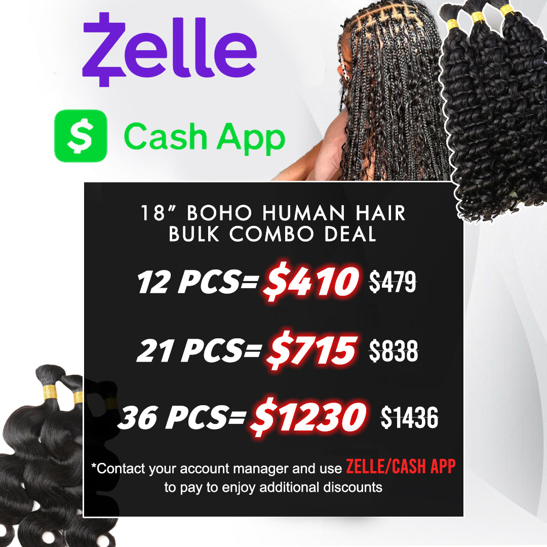 18 Inch Bulk Hair Bundles - Save More with 12, 21, & 36 Piece Deals