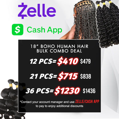 18 Inch Bulk Hair Bundles - Save More with 12, 21, & 36 Piece Deals