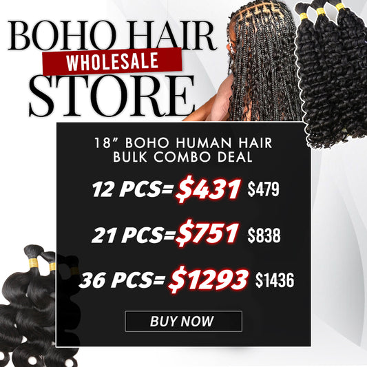 18 Inch Bulk Hair Bundles - Save More with 12, 21, & 36 Piece Deals
