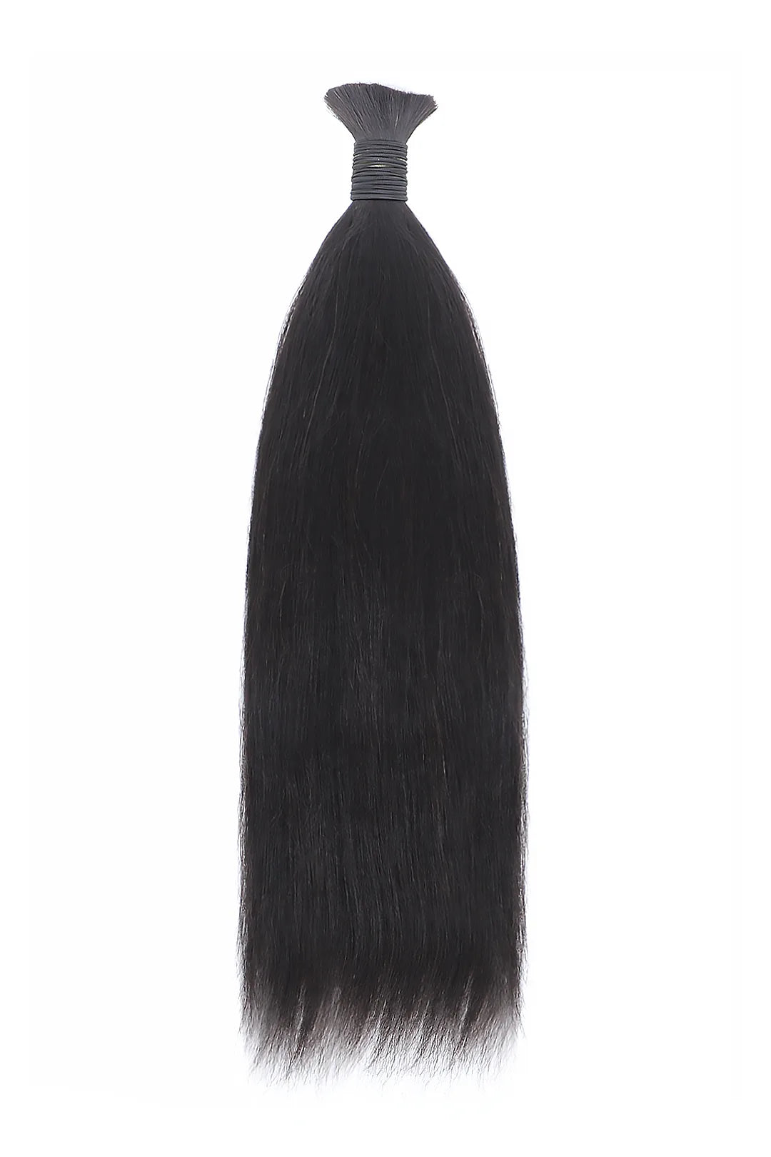 Double Drawn Yaki Bulk Human Hair For Braiding Natural Black