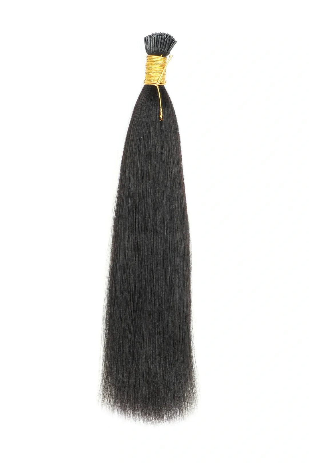 Yaki I Tip Human Hair Extensions Natural Black Remy Hair