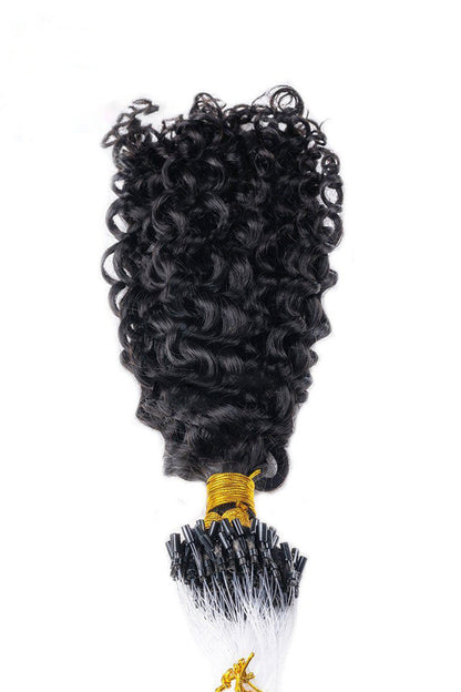 Micro Ring Human Hair Curly Extensions For Black Hair
