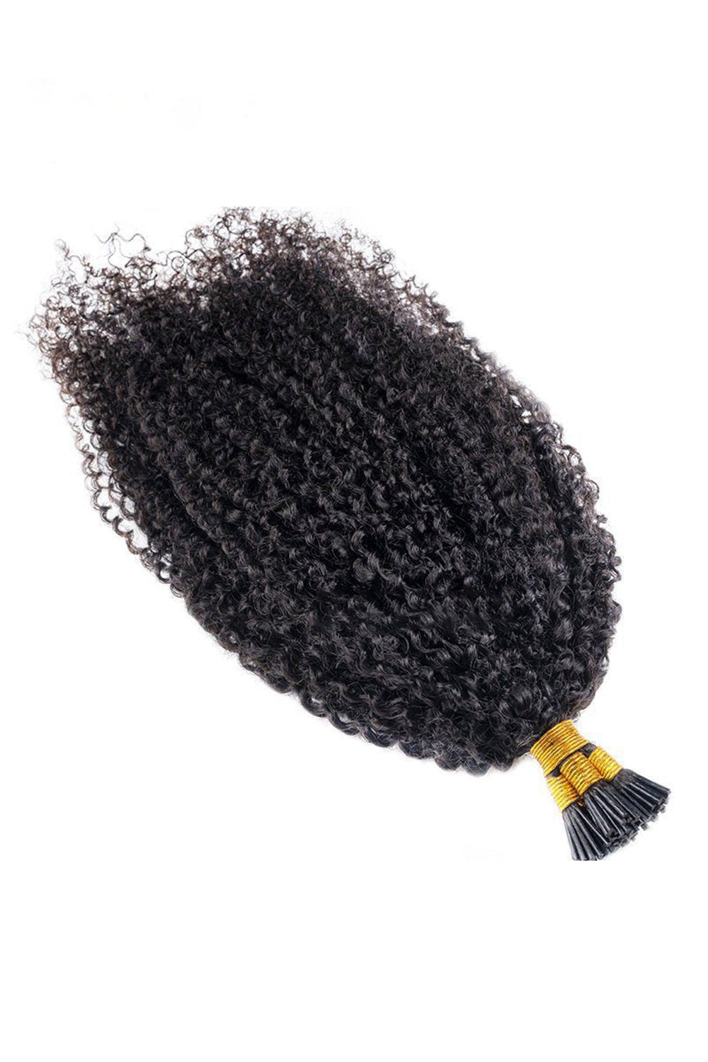 I Tip Black Hair Kinky Curly Remy Human Hair Extensions